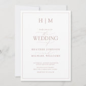 Invitation Code QR officiel Dusty Rose Monogramme Mariage de  (Devant)