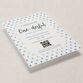 Invitation Code QR One-derful Anniversaire Premier Bleu à poi