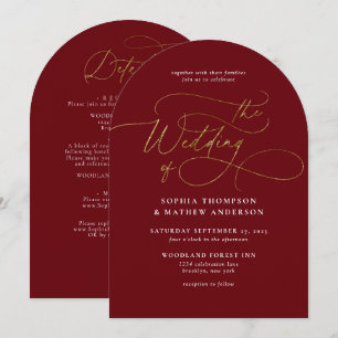 Invitation Code QR Or Bourgogne Mariage Arch All in one