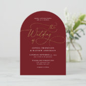 Invitation Code QR Or Bourgogne Mariage Arch All in one (Debout devant)