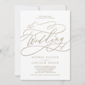 Invitation Code QR Or Romantique Tout en un Mariage (Devant)