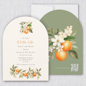 Invitation Code QR Orange Blossom Baby shower Arch Design