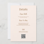 Invitation Code QR Orange Mignon Moderne | Baby Shower (Dos)