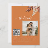 Invitation Code QR orange rouille Tombez amoureux mariage bot (Dos)