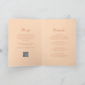 Invitation Code QR Peach Classic Mariage élégant (Intérieur)