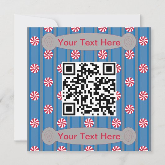 Invitation Code QR Peppermint Amusant et Élégant (Devant)