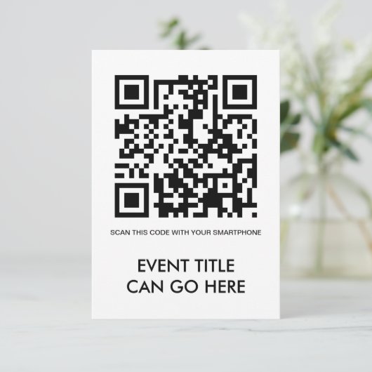 Invitation code QR personnalisable (Debout devant)