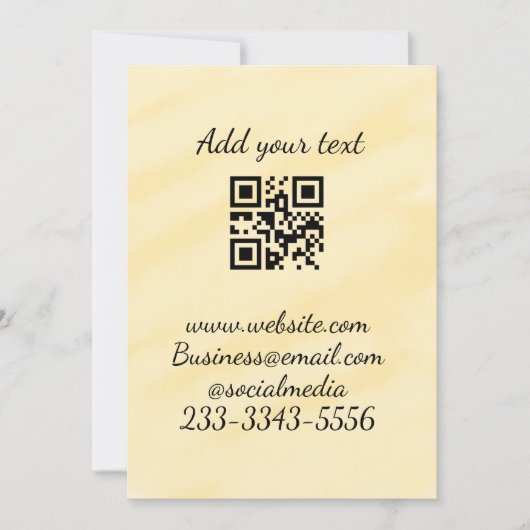 Invitation code QR personnalisé simple ajouter votre nom text (Devant)