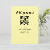 Invitation code QR personnalisé simple ajoutez votre nom text (Debout devant)