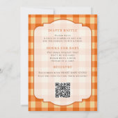 Invitation Code QR petite citrouille orange gingham shower de (Dos)