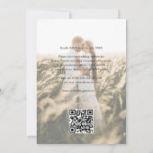 Invitation Code QR Photo Calligraphie Mariage élégant (Dos)