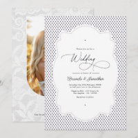 Code QR photo de mariage à cadre en dentelle à poi