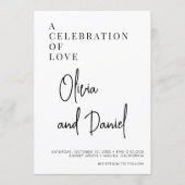 Invitation Code QR photo de mariage avec écriture luxueuse  (Devant)