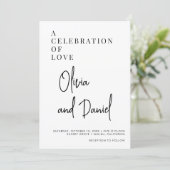 Invitation Code QR photo de mariage avec écriture luxueuse  (Debout devant)