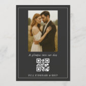 Invitation Code QR photo de mariage avec écriture luxueuse  (Dos)