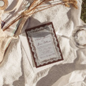 Invitation Code QR photo de napperon en dentelle marron choco