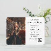 Invitation Code QR photo de princesse moderne Quinceañera (Debout devant)