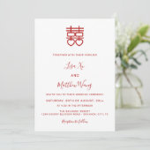 Invitation Code QR Photo | Mariage Chinois Rouge Blanc (Debout devant)