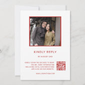 Invitation Code QR Photo | Mariage Chinois Rouge Blanc (Dos)