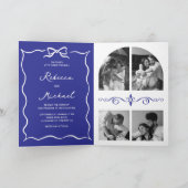 Invitation Code QR Photo Mariage Main Bleue Dessinée Arc Blan (Intérieur)