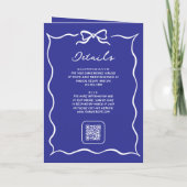 Invitation Code QR Photo Mariage Main Bleue Dessinée Arc Blan (Dos)