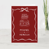 Invitation Code QR photo mariage main dessinée blanche rouge (Devant)
