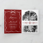 Invitation Code QR photo mariage main dessinée blanche rouge (Intérieur)