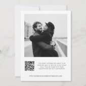 Invitation Code QR photo mariage polices différentes minimali (Dos)