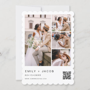 Invitation Code QR photo minimaliste Mariage blanc