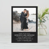 Invitation Code QR photo noir propre mariage moderne (Debout devant)