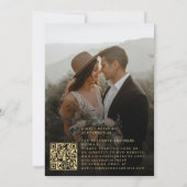 Invitation Code QR photo or calligraphie noir mariage (Dos)