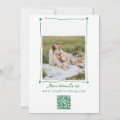 Invitation Code QR photo "Save the Date" vert dessiné à la ma (Dos)
