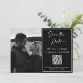 Invitation Code QR | Photo simple et moderne Enregistrer la d (Debout devant)