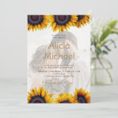 Invitation Code QR photo superposition tournesol tout en un m (Debout devant)