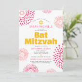 Invitation Code QR Pink Bat Mitzvah Photo Explosion Étoile Gr (Debout devant)