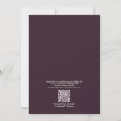 Invitation Code QR Plum Pourpre Crème Floral Aquarelle Script (Dos)