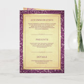 Invitation Code QR Plumes de Paon Violet Mariage Indien (Dos)