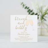 Invitation Code QR pour brunch doré et champagne pour enterre (Debout devant)