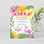 Invitation Code QR pour la fête de fiançailles Luau (Debout devant)
