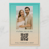 Invitation Code QR pour la réception de mariage sur la plage (Dos)