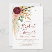 Invitation Code QR pour une Fête de Mariage Bohème Florale av (Devant)