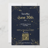 Invitation Code QR pour une fête de remise de diplômes élégan (Dos)