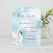 Invitation Code QR | Princesse cygne | Baby shower féminin hi (Debout devant)