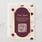 Invitation Code QR Quatrefoil Crème Mariage Musulman (Dos)