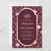 Invitation Code QR Quatrefoil Marocain aux Prunes pour Mariag (Devant)