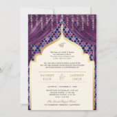 Invitation Code QR Quatrefoil Or Violet Mariage Sikh (Devant)