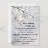 Invitation Code QR - Réception de mariage hivernal de neige u (Devant)