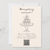 Invitation Code QR rétro main dessinée Mariage original écrit (Dos)