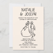 Invitation Code QR Retro Main tirée Quirky Mariage photo (Devant)