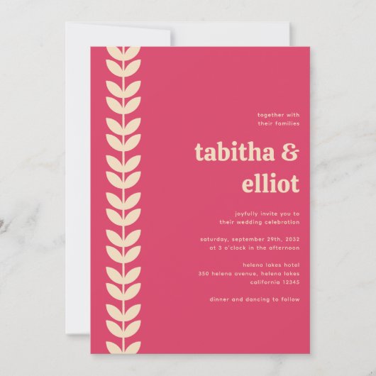 Invitation Code QR rétro moderne tout en un Mariage (Devant)